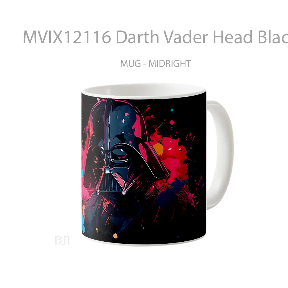 Mug Darth Vader Head Black Art Koleksi Mug Limited Edition - All-side / Desain