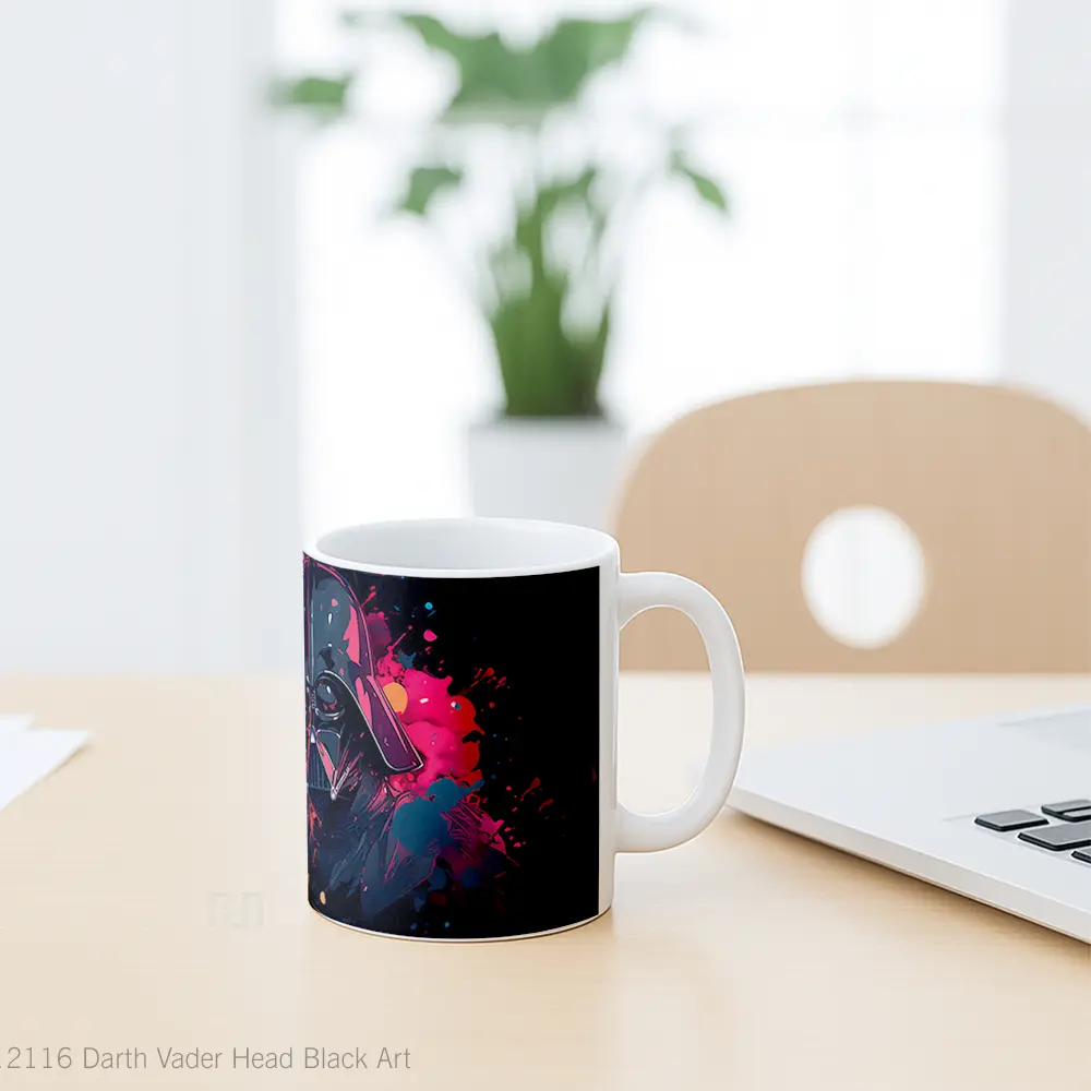 Mug Darth Vader Head Black Art Koleksi Mug Limited Edition - All-side / Desain