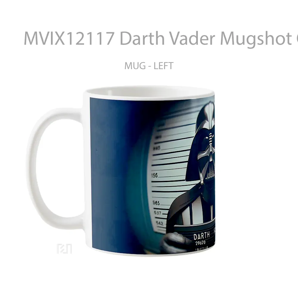 Mug Darth Vader Mugshot Criminal Style Gelas Keramik Desain Unik - All-side / Desain