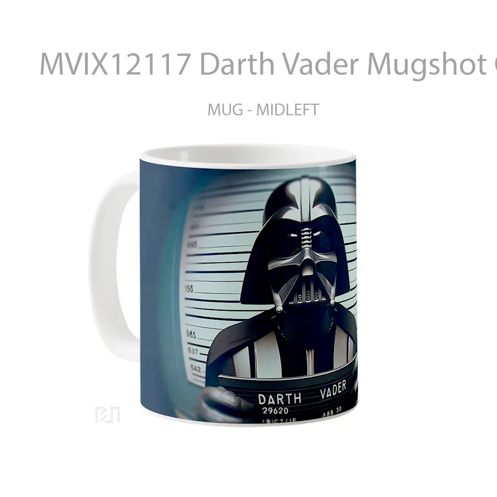 Mug Darth Vader Mugshot Criminal Style Gelas Keramik Desain Unik - All-side / Desain