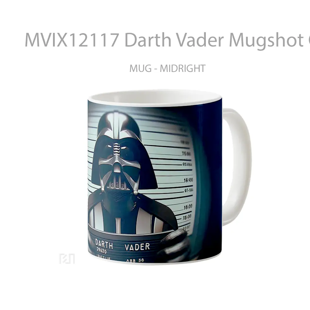 Mug Darth Vader Mugshot Criminal Style Gelas Keramik Desain Unik - All-side / Desain