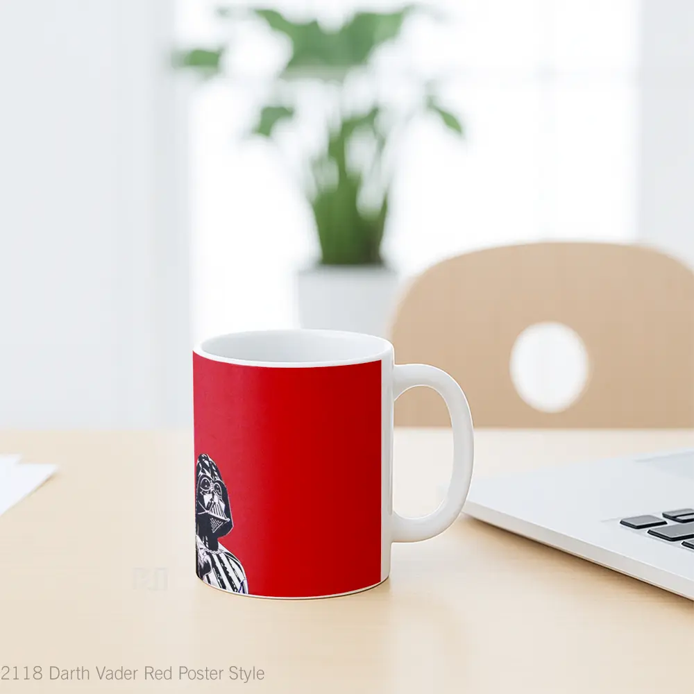 Mug Darth Vader Red Poster Style Gelas Keramik Desain Unik - All-side / Desain