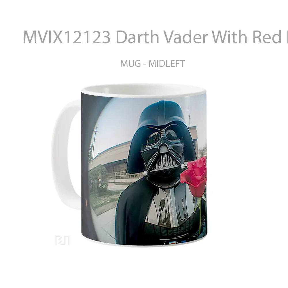 Mug Darth Vader With Red Rose Gelas Keramik Desain Unik - All-side / Desain