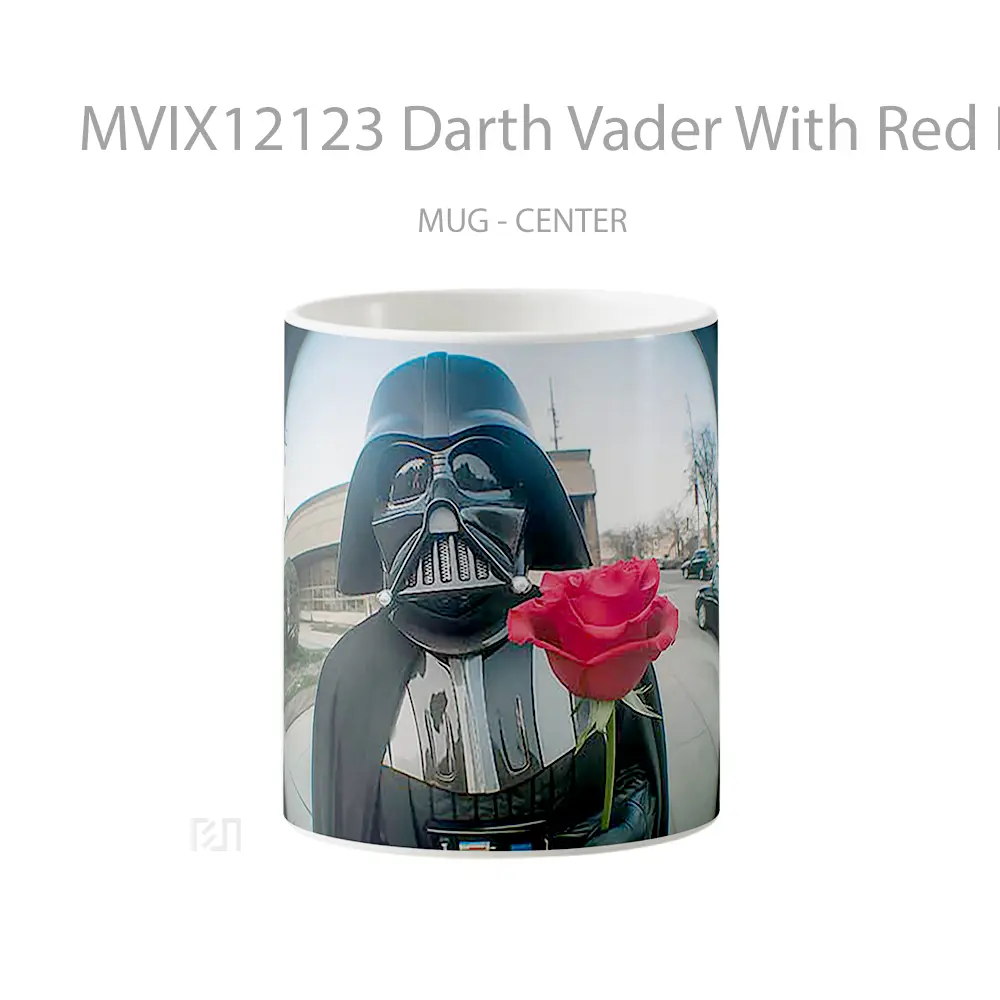 Mug Darth Vader With Red Rose Gelas Keramik Desain Unik