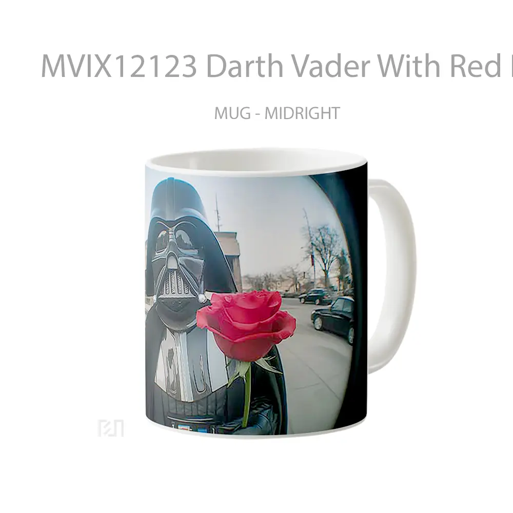 Mug Darth Vader With Red Rose Gelas Keramik Desain Unik - All-side / Desain