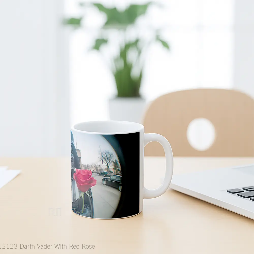 Mug Darth Vader With Red Rose Gelas Keramik Desain Unik - All-side / Desain