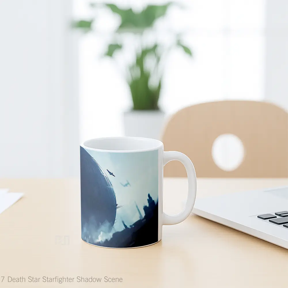 Mug Death Star Starfighter Shadow Scene Gelas Keramik Desain Unik - All-side / Desain