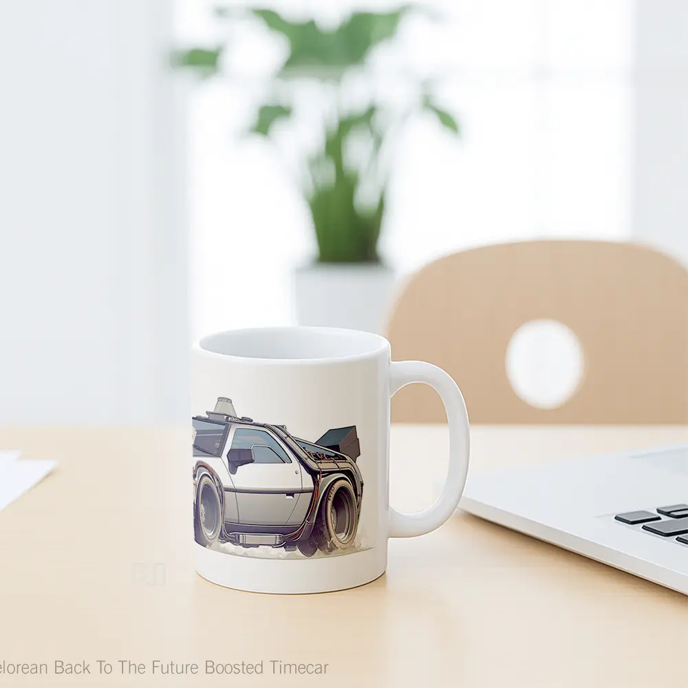 Mug Delorean Back To The Future Boosted Timecar Mug Aesthetic Koleksi Spesial - All-side / Desain