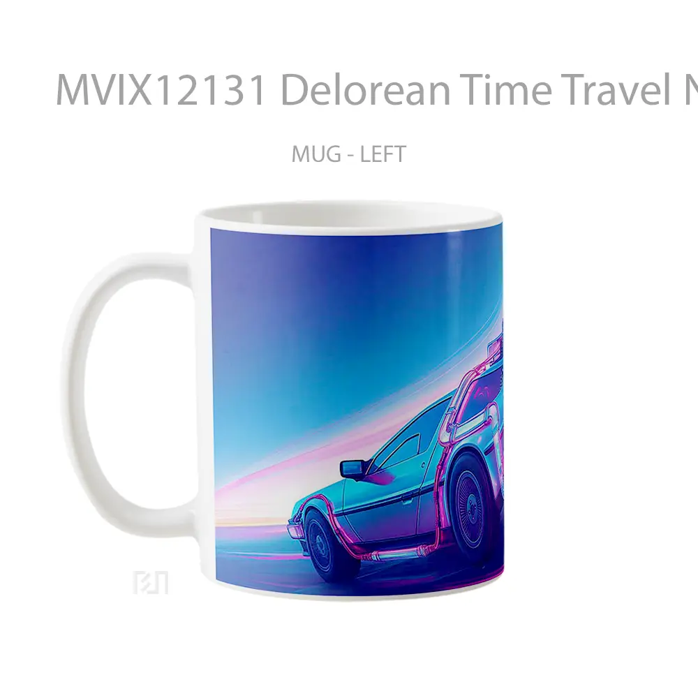 Mug Delorean Time Travel Neon Koleksi Mug Limited Edition - All-side / Desain