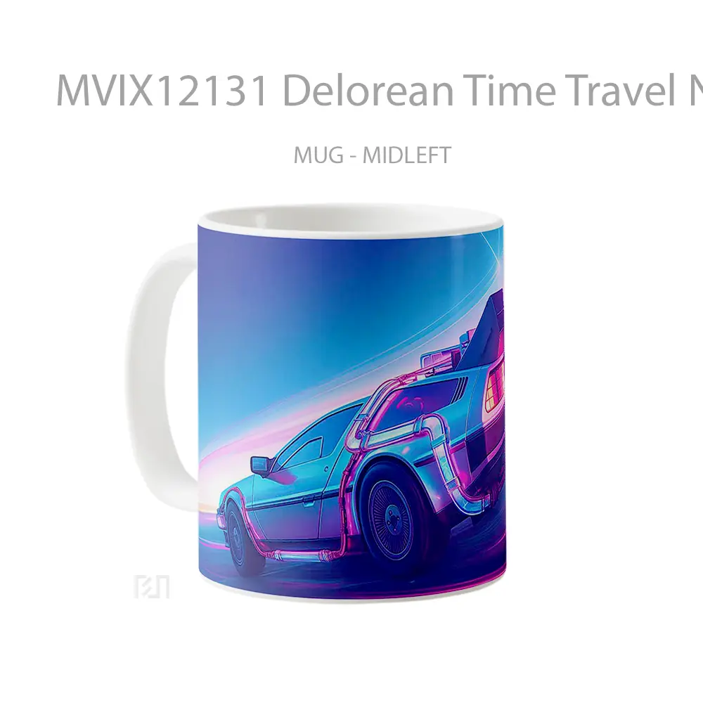 Mug Delorean Time Travel Neon Koleksi Mug Limited Edition - All-side / Desain