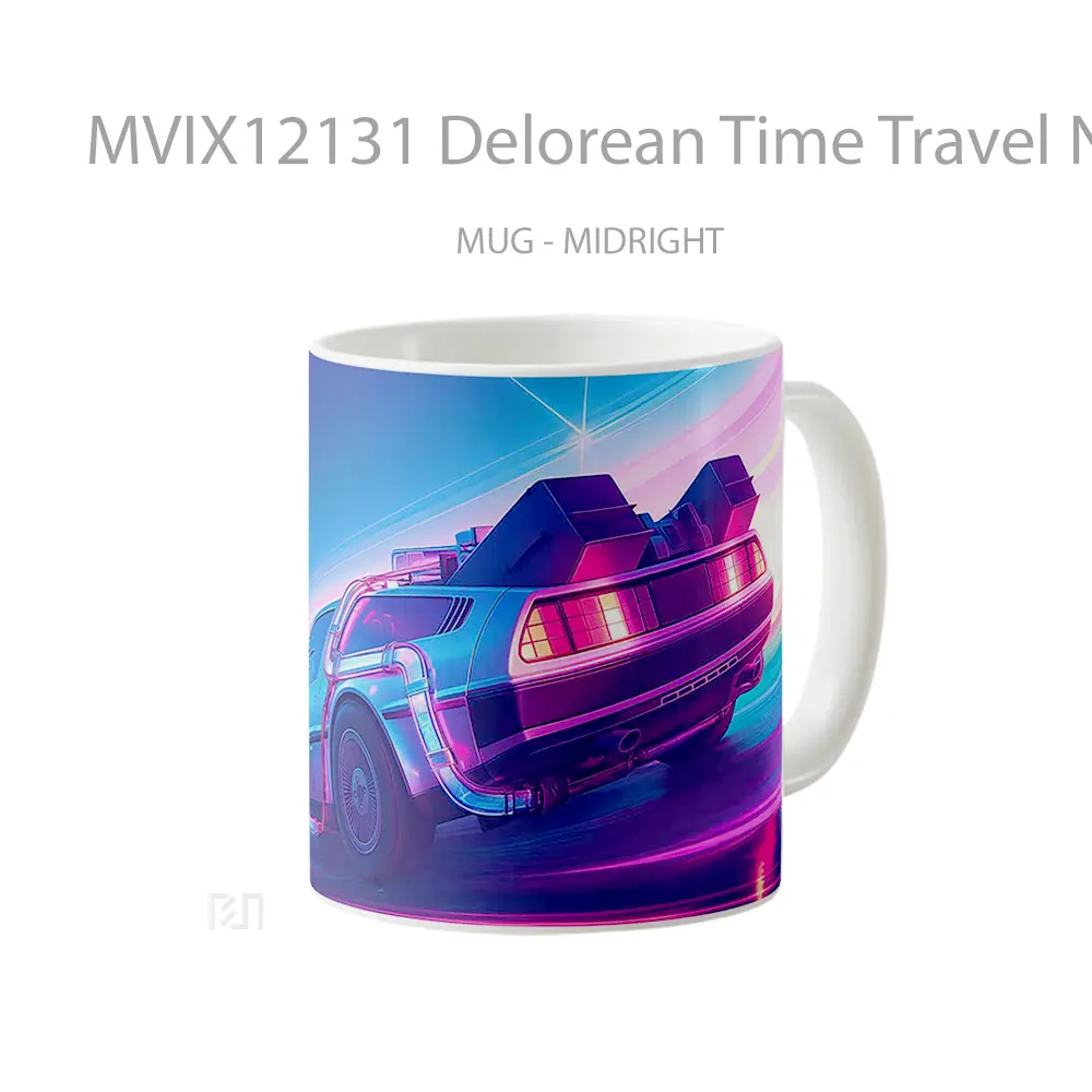 Mug Delorean Time Travel Neon Koleksi Mug Limited Edition - All-side / Desain