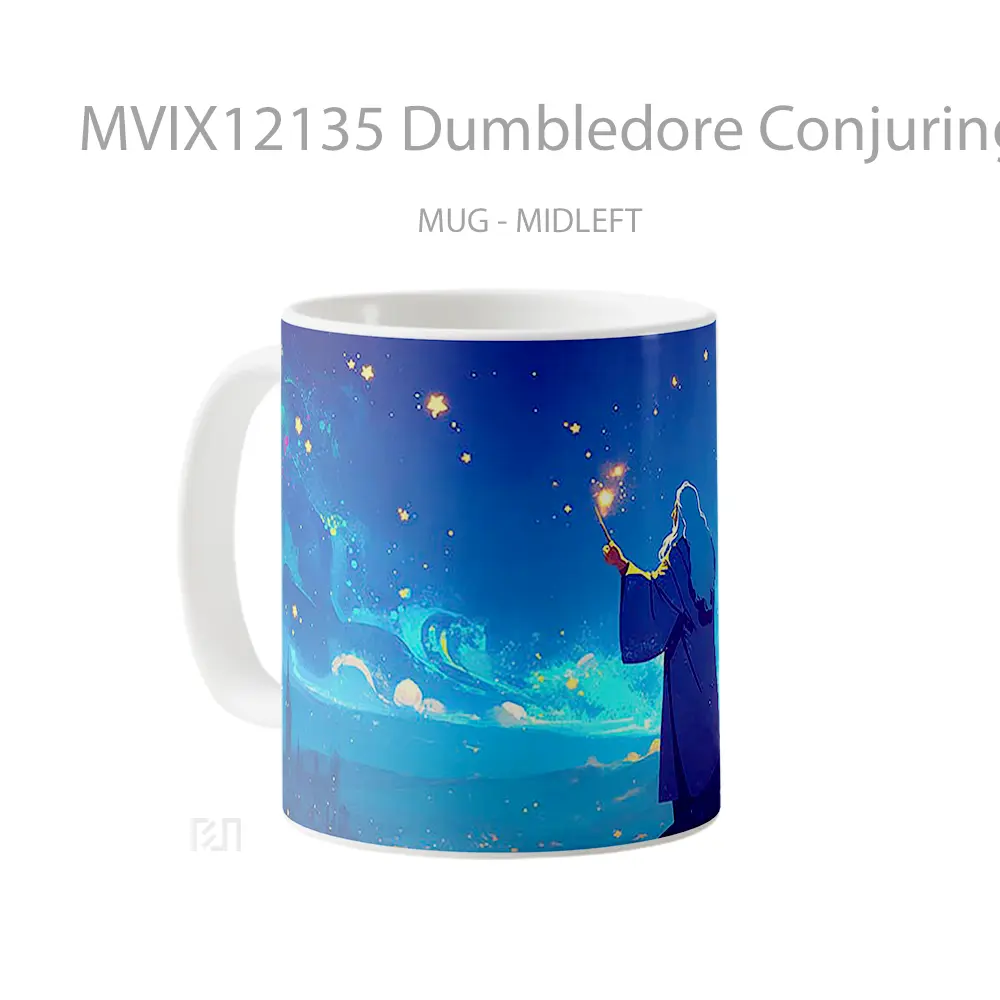 Mug Dumbledore Conjuring Stars Over The City Koleksi Mug Limited Edition - All-side / Desain
