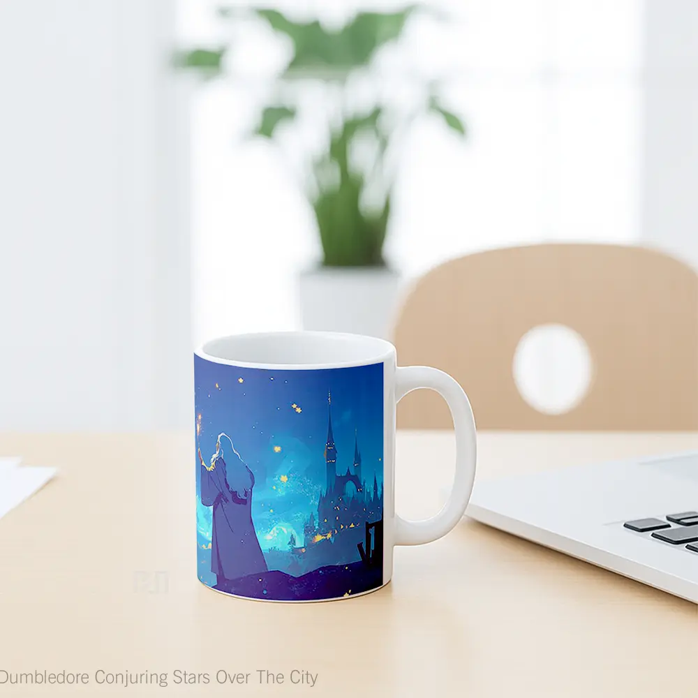 Mug Dumbledore Conjuring Stars Over The City Koleksi Mug Limited Edition - All-side / Desain