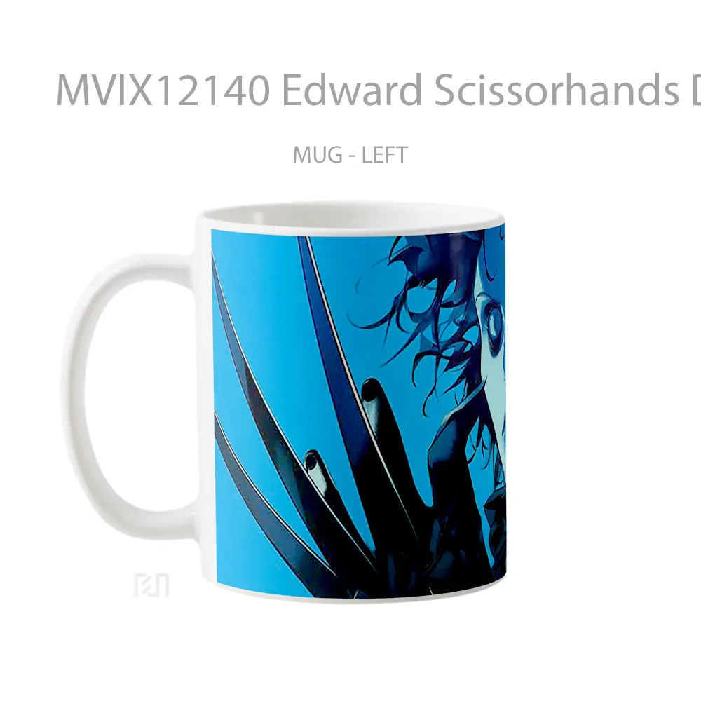 Mug Edward Scissorhands Dark Blue Hadiah Lucu dan Menarik - All-side / Desain