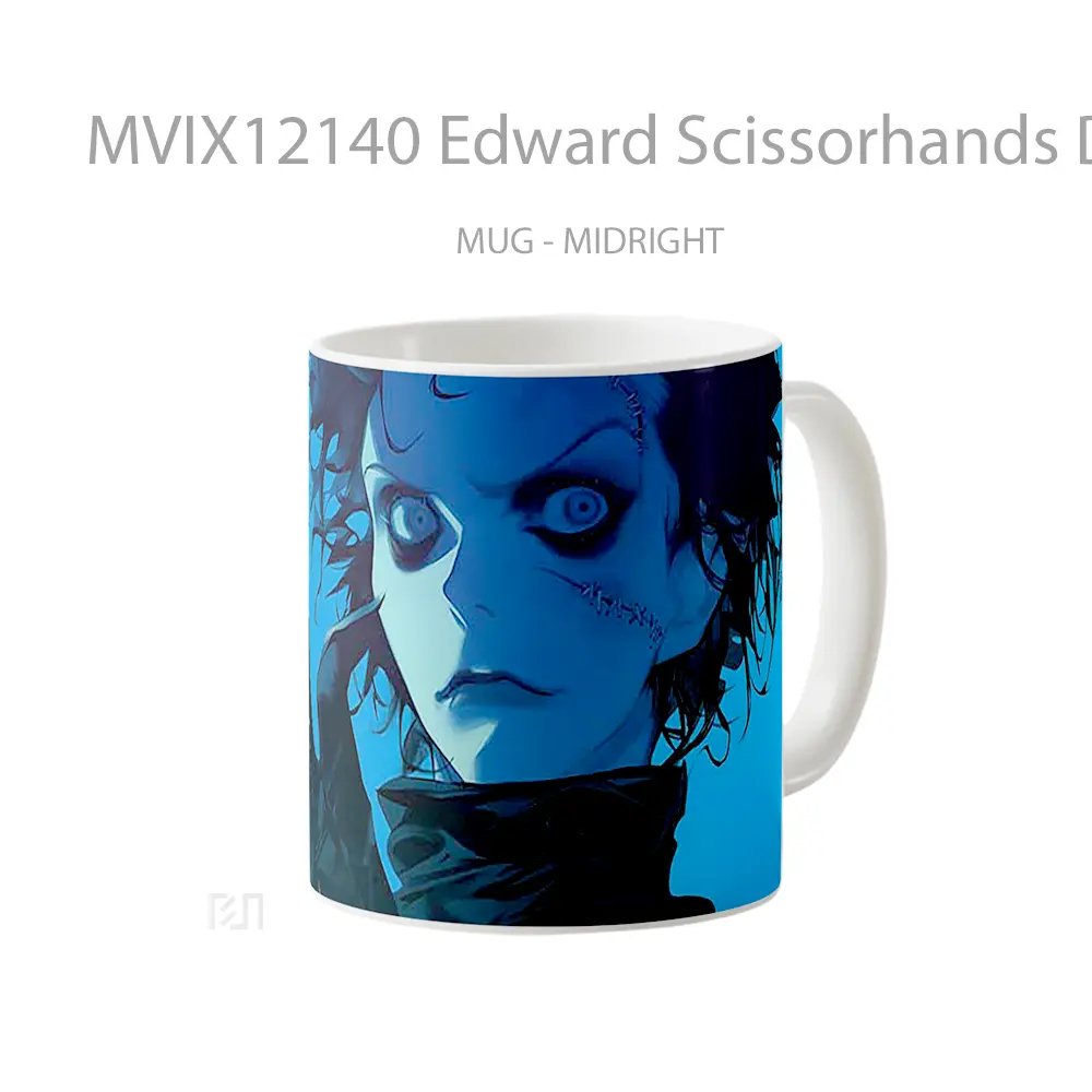 Mug Edward Scissorhands Dark Blue Hadiah Lucu dan Menarik - All-side / Desain