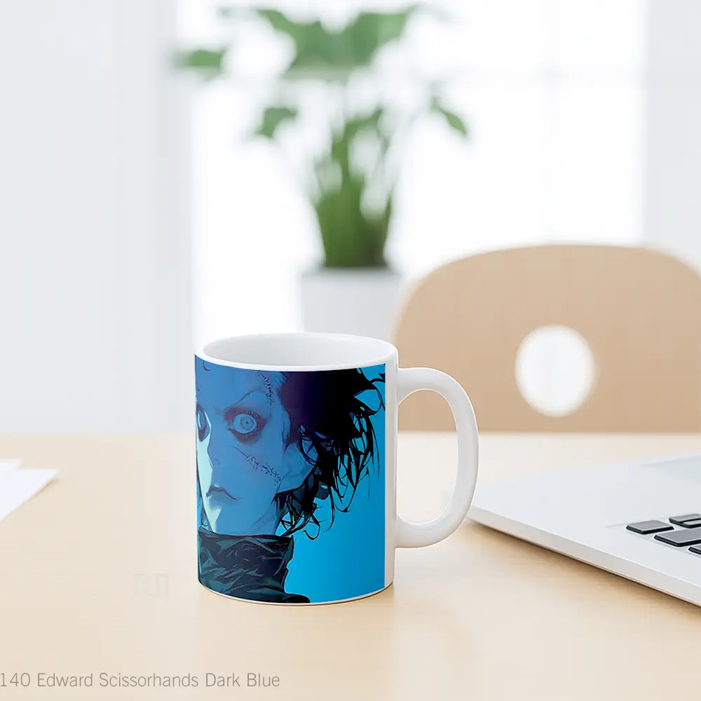 Mug Edward Scissorhands Dark Blue Hadiah Lucu dan Menarik - All-side / Desain