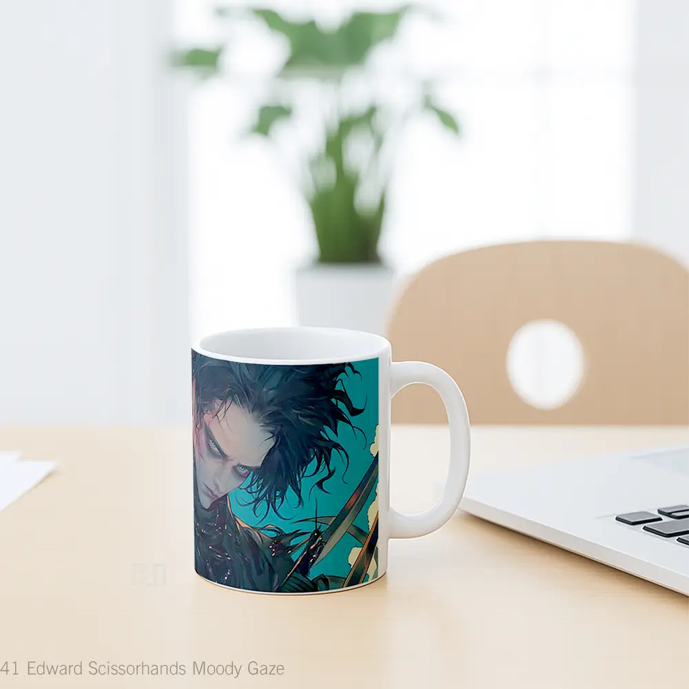 Mug Edward Scissorhands Moody Gaze Mug Aesthetic Koleksi Spesial - All-side / Desain