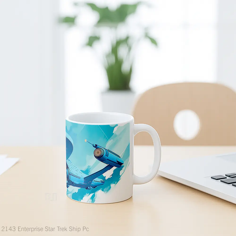 Mug Enterprise Star Trek Ship Pc Hadiah Lucu dan Menarik - All-side / Desain