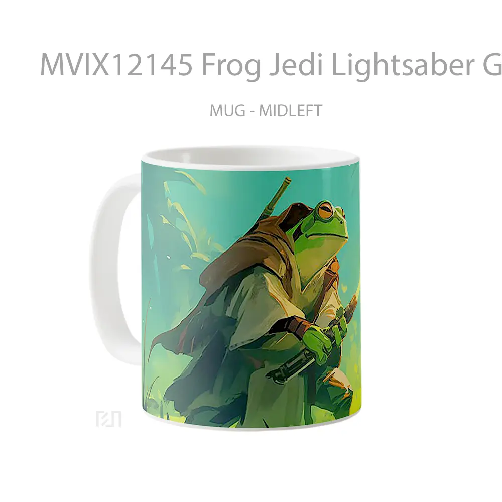 Mug Frog Jedi Lightsaber Green Mug Aesthetic Koleksi Spesial - All-side / Desain
