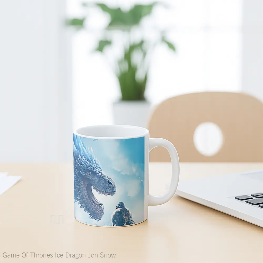 Mug Game Of Thrones Ice Dragon Jon Snow Koleksi Mug Karakter Jepang - All-side / Desain