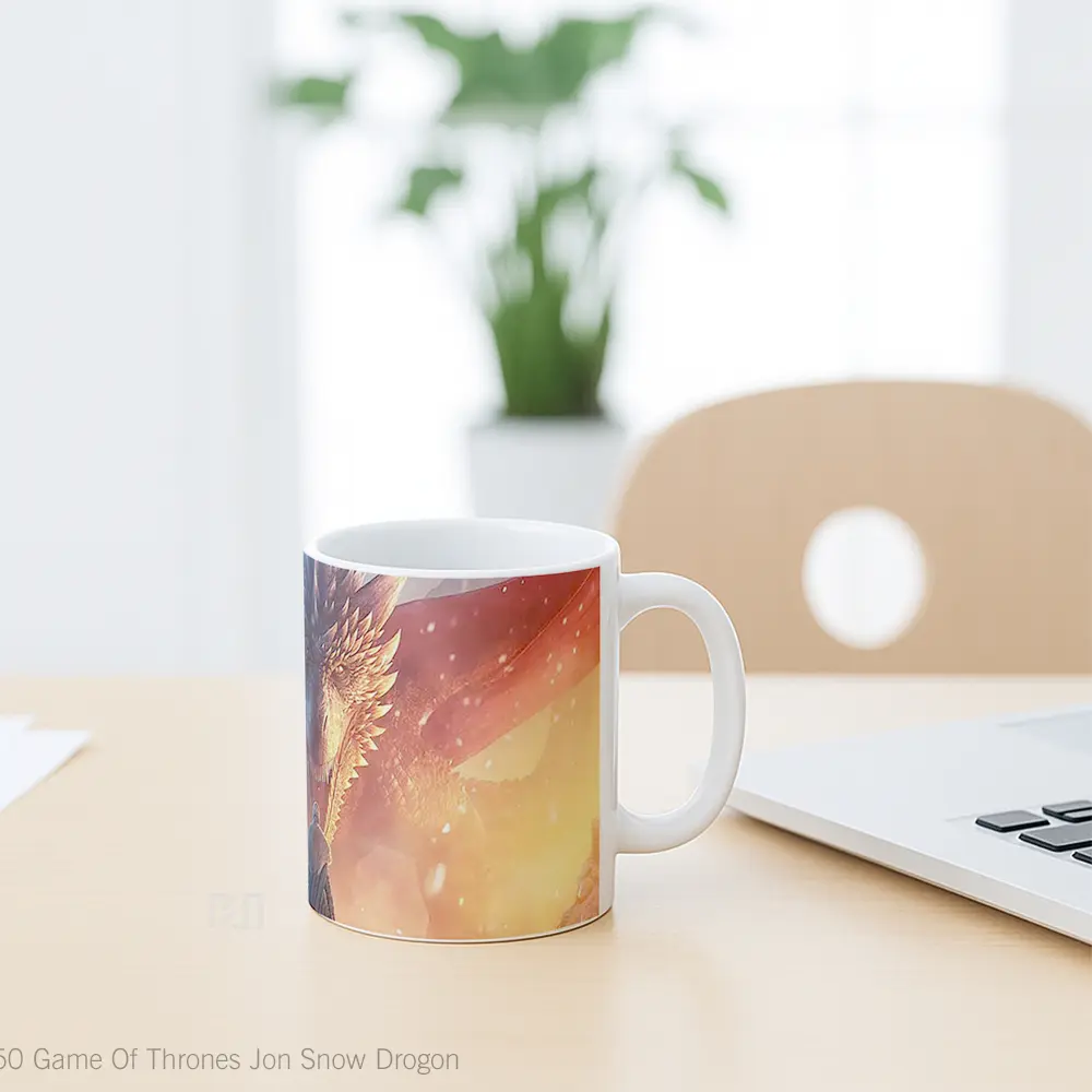 Mug Game Of Thrones Jon Snow Drogon Hadiah Unik Pecinta Game - All-side / Desain