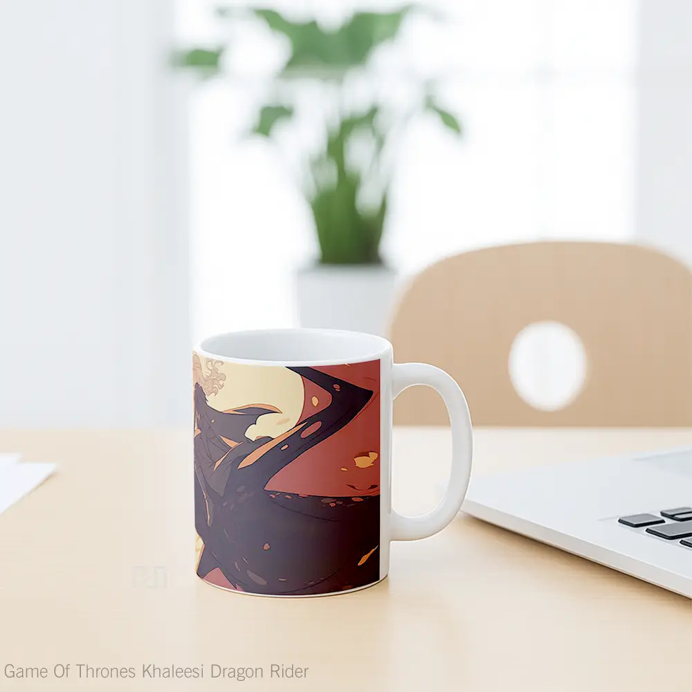 Mug Game Of Thrones Khaleesi Dragon Rider Gelas Keramik Koleksi Anime - All-side / Desain