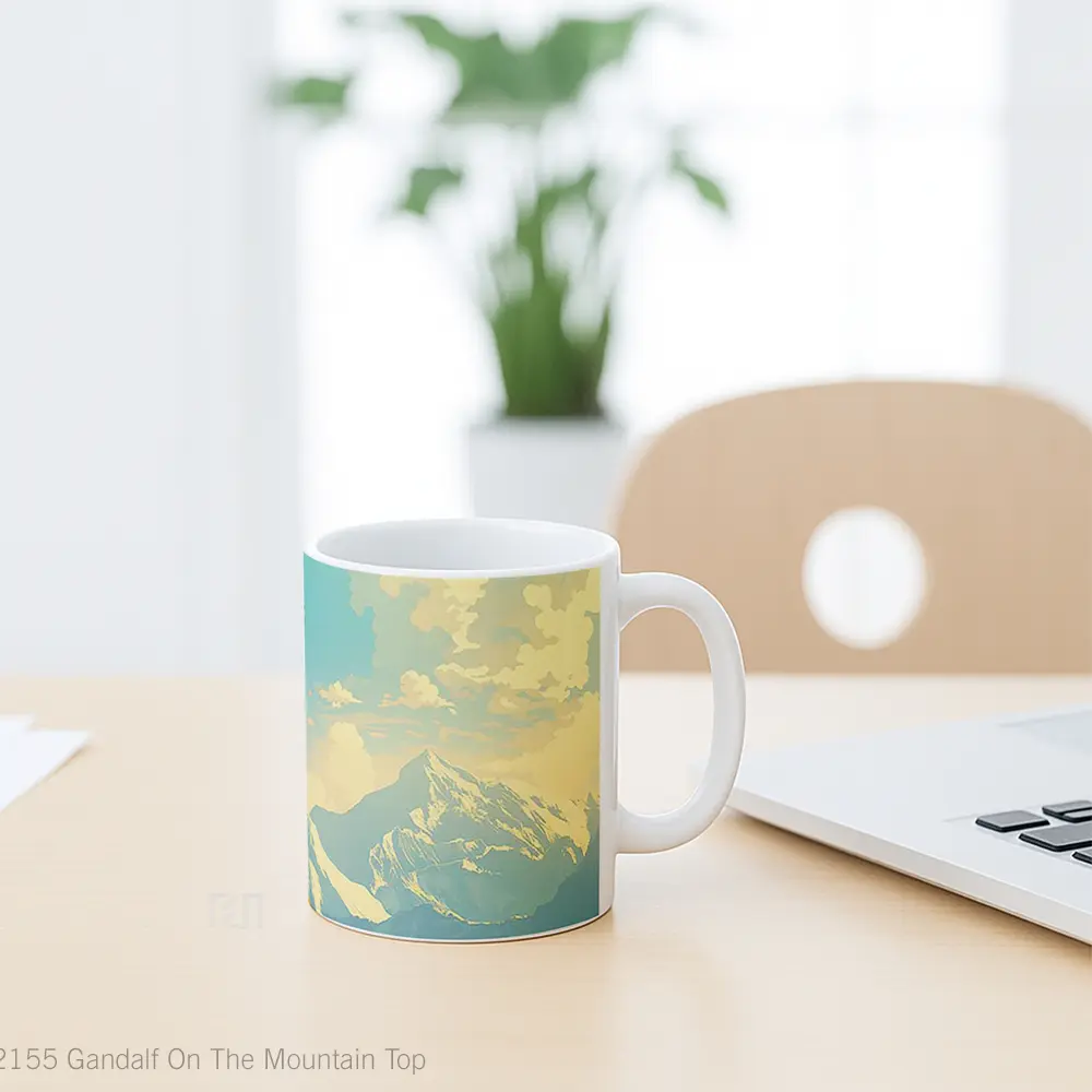 Mug Gandalf On The Mountain Top Gelas Keramik Desain Unik - All-side / Desain