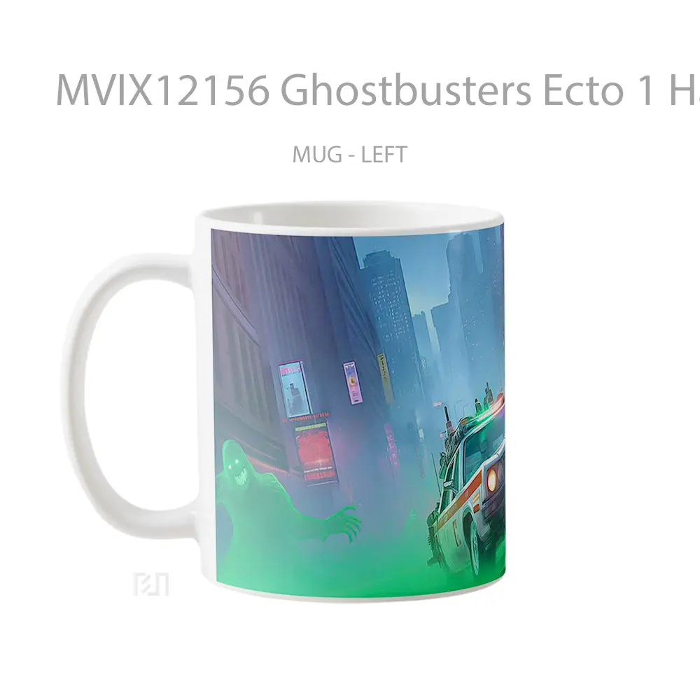 Mug Ghostbusters Ecto 1 Haunted Cityscape Mug Aesthetic Koleksi Spesial - All-side / Desain