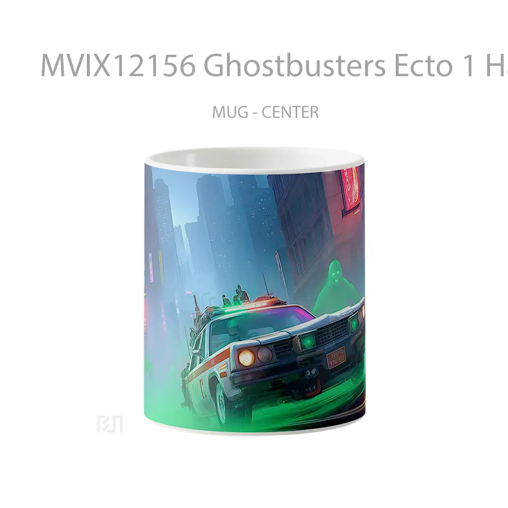 Mug Ghostbusters Ecto 1 Haunted Cityscape Mug Aesthetic Koleksi Spesial