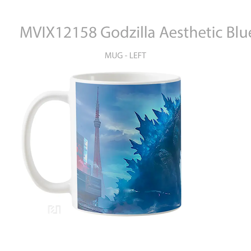 Mug Godzilla Aesthetic Blue Koleksi Mug Limited Edition - All-side / Desain