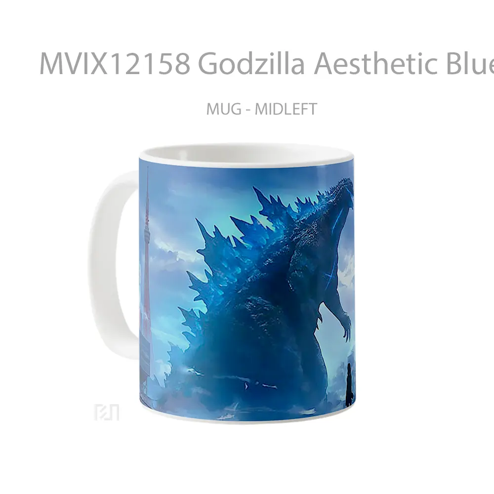 Mug Godzilla Aesthetic Blue Koleksi Mug Limited Edition - All-side / Desain