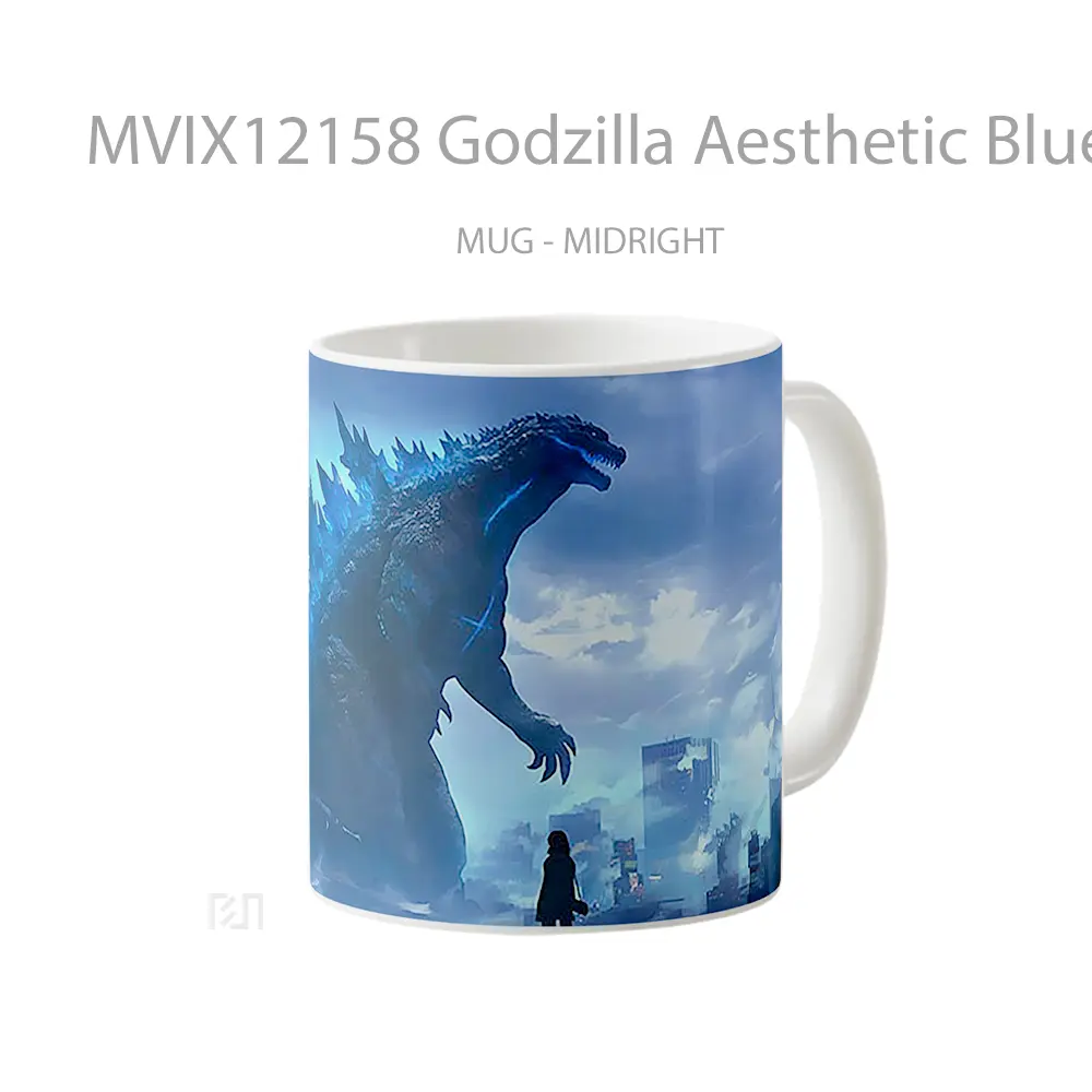 Mug Godzilla Aesthetic Blue Koleksi Mug Limited Edition - All-side / Desain