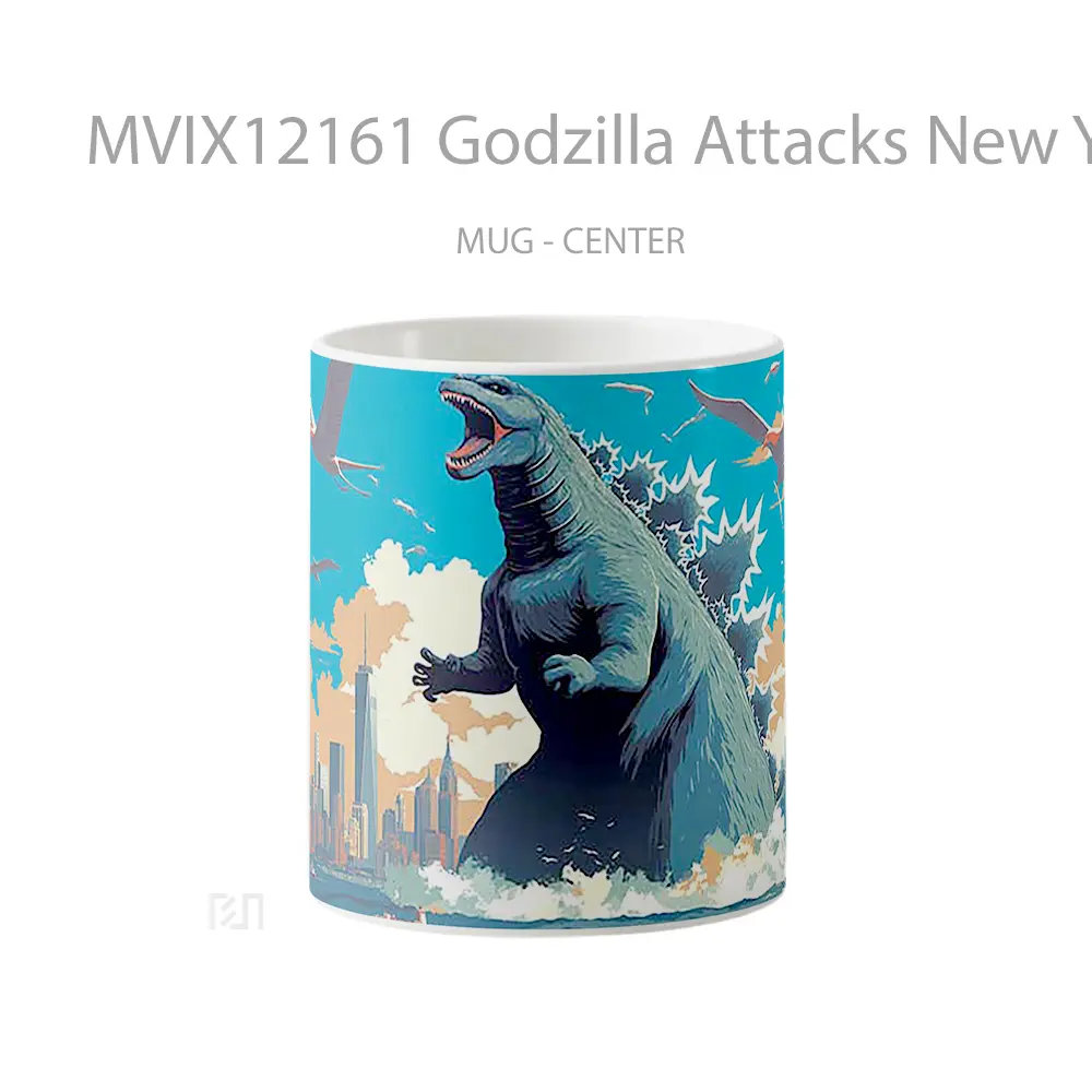 Mug Godzilla Attacks New York Hadiah Unik Anime Lovers