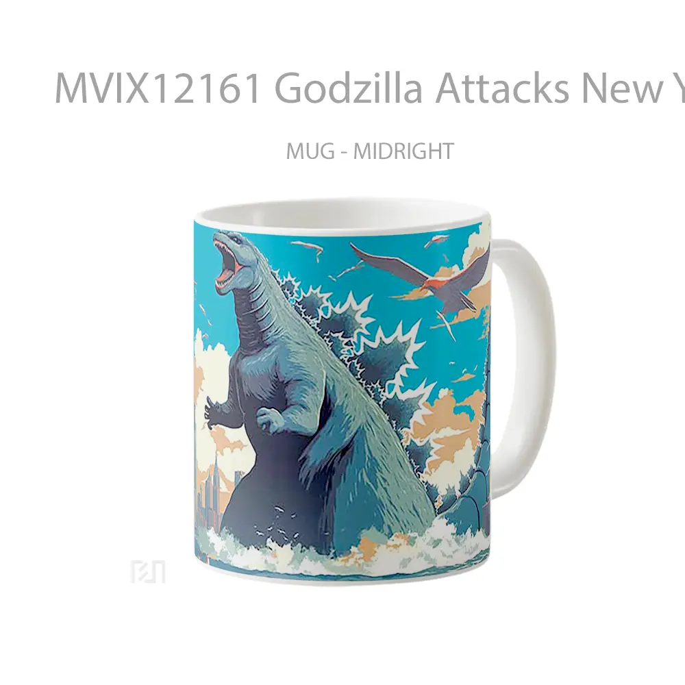 Mug Godzilla Attacks New York Hadiah Unik Anime Lovers - All-side / Desain