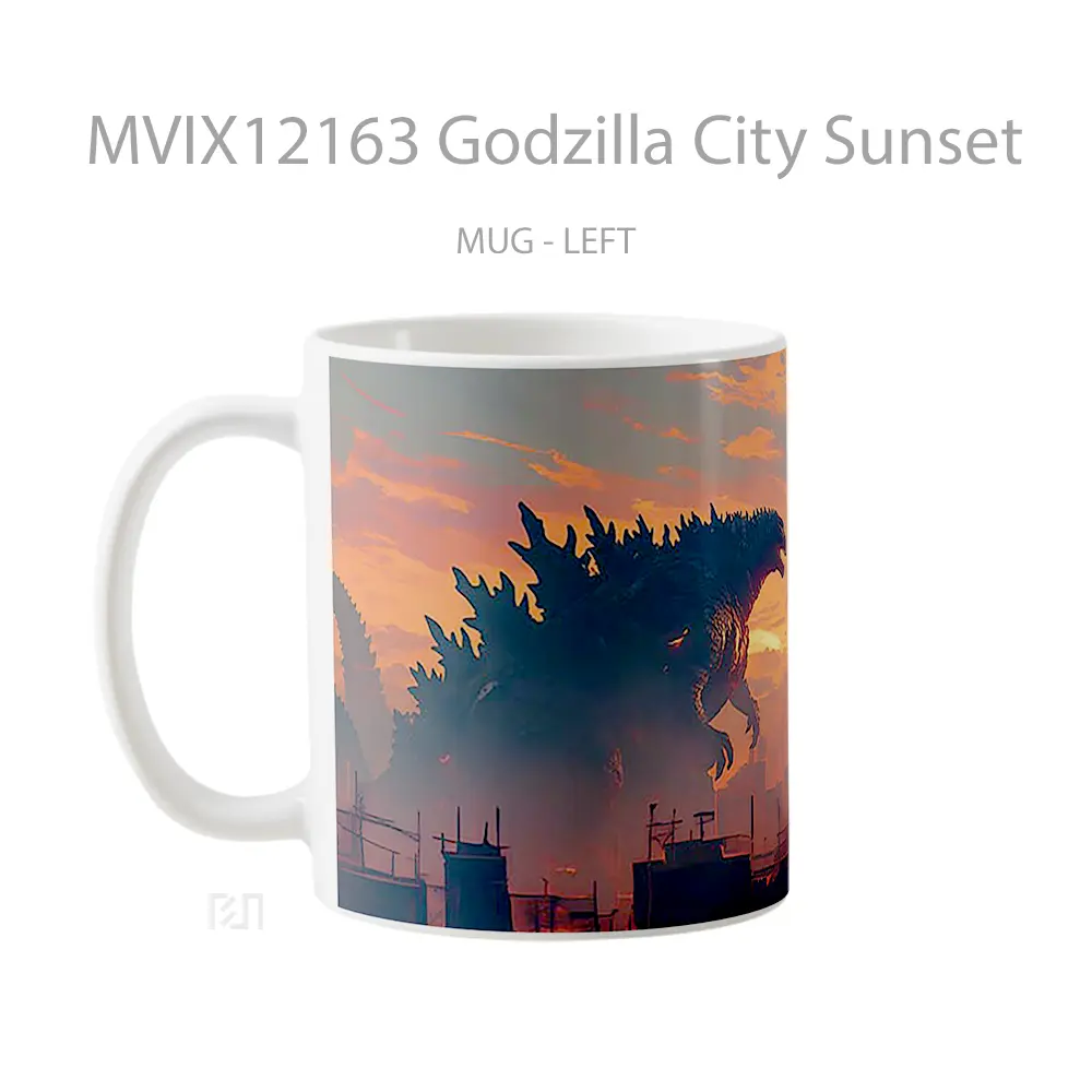 Mug Godzilla City Sunset Mug Aesthetic Koleksi Spesial - All-side / Desain