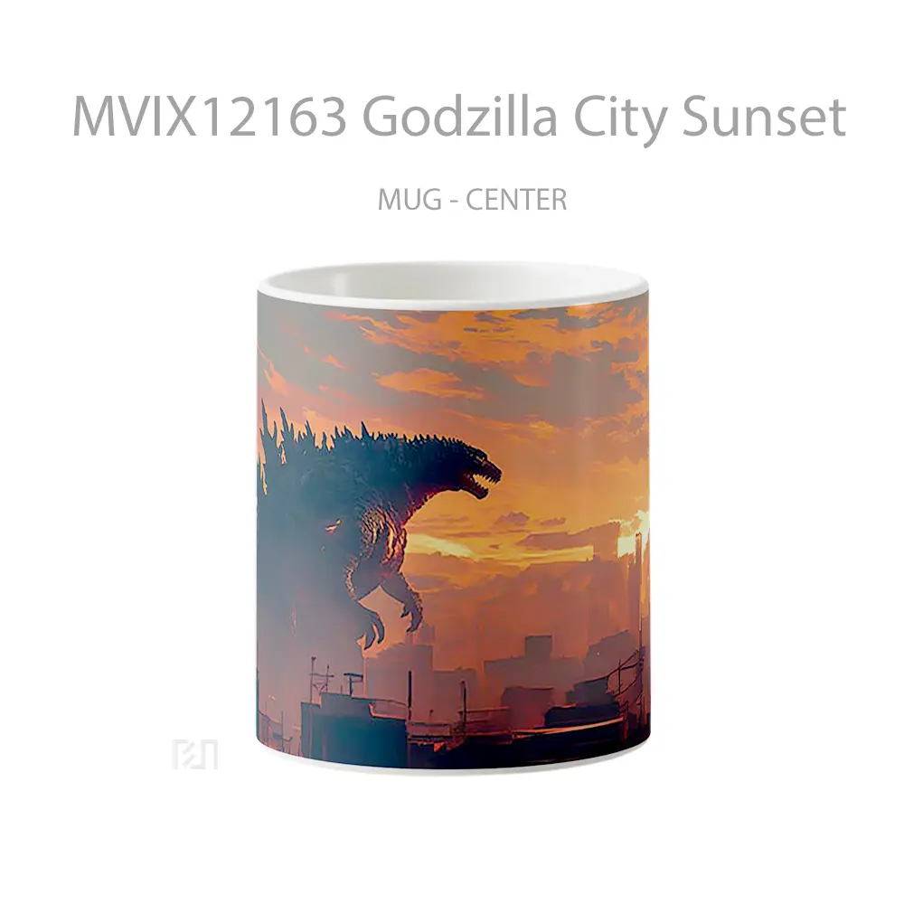 Mug Godzilla City Sunset Mug Aesthetic Koleksi Spesial