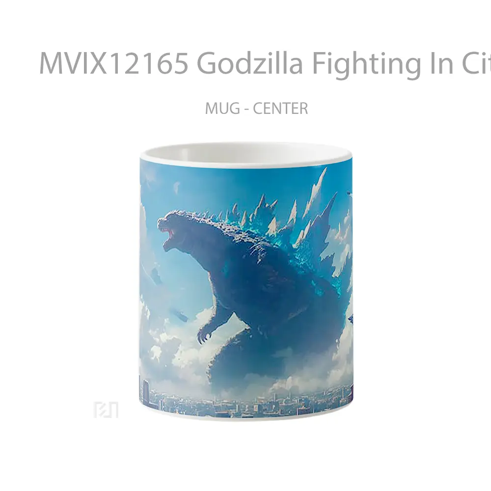 Mug Godzilla Fighting In City Mug Aesthetic Koleksi Spesial