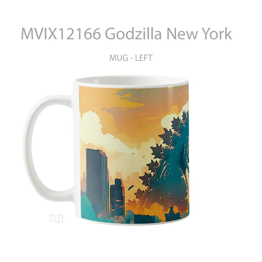 Mug Godzilla New York Mug Aesthetic Koleksi Spesial - All-side / Desain
