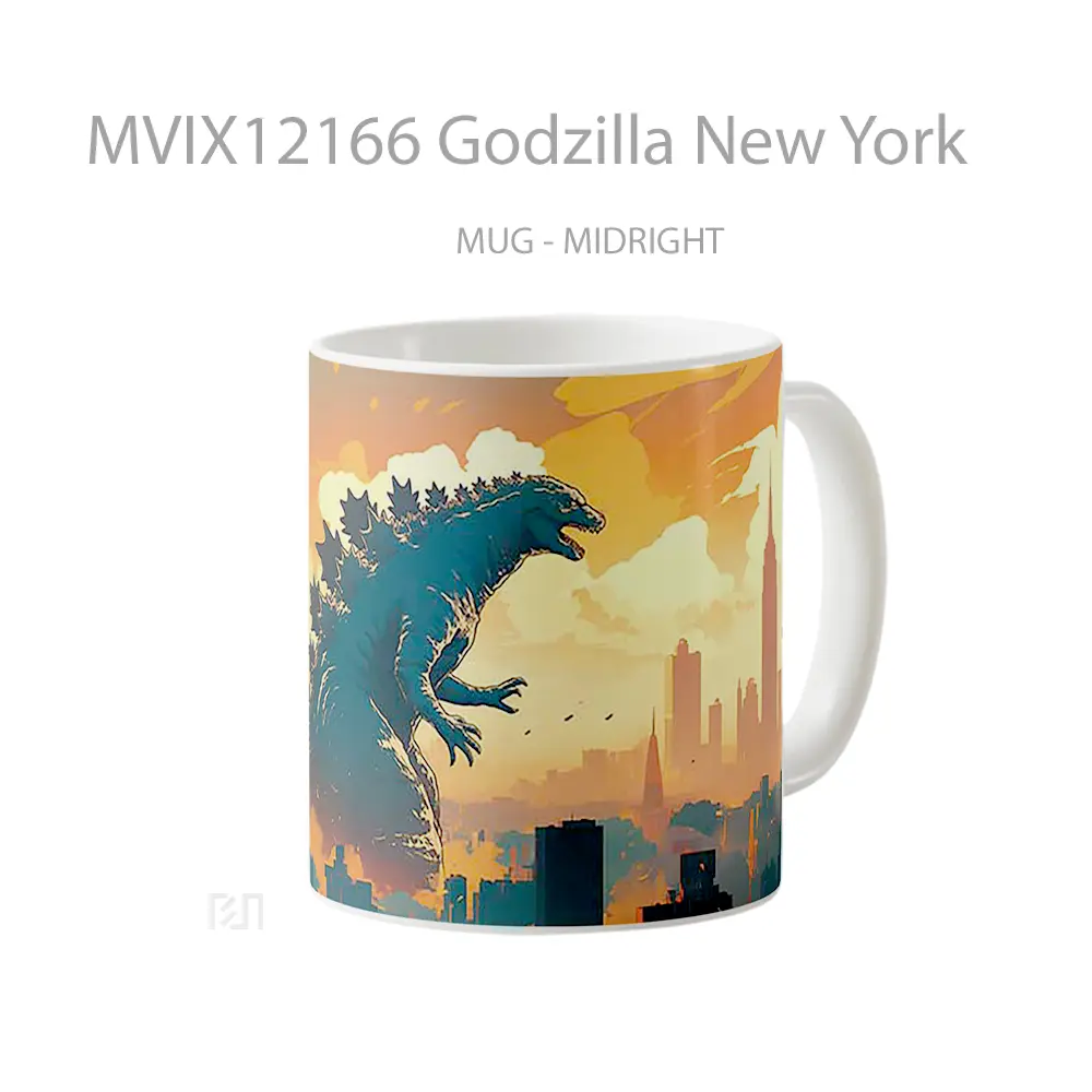 Mug Godzilla New York Mug Aesthetic Koleksi Spesial - All-side / Desain