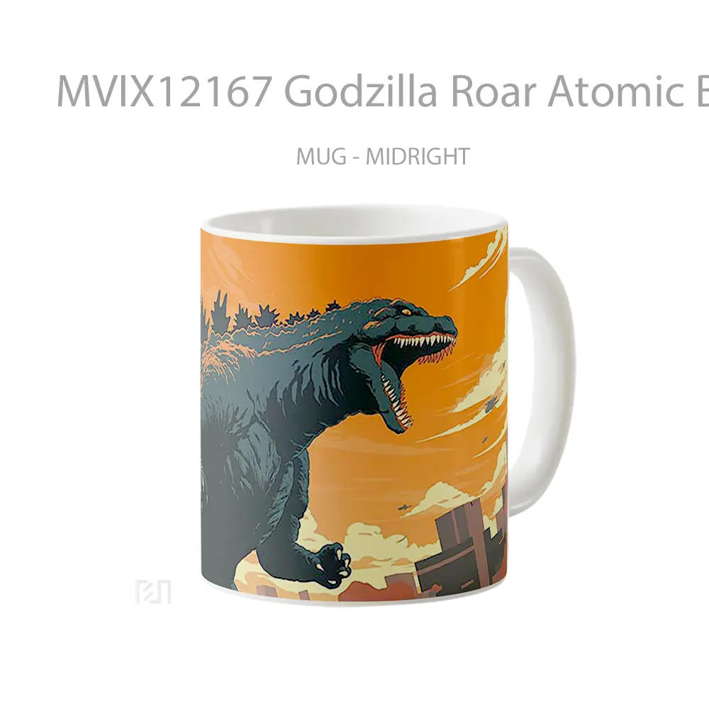 Mug Godzilla Roar Atomic Breath Gelas Keramik Desain Unik - All-side / Desain