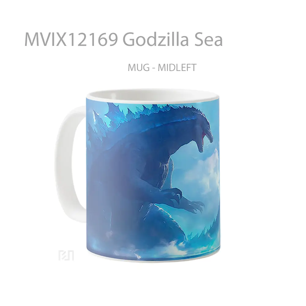 Mug Godzilla Sea Hadiah Lucu dan Menarik - All-side / Desain