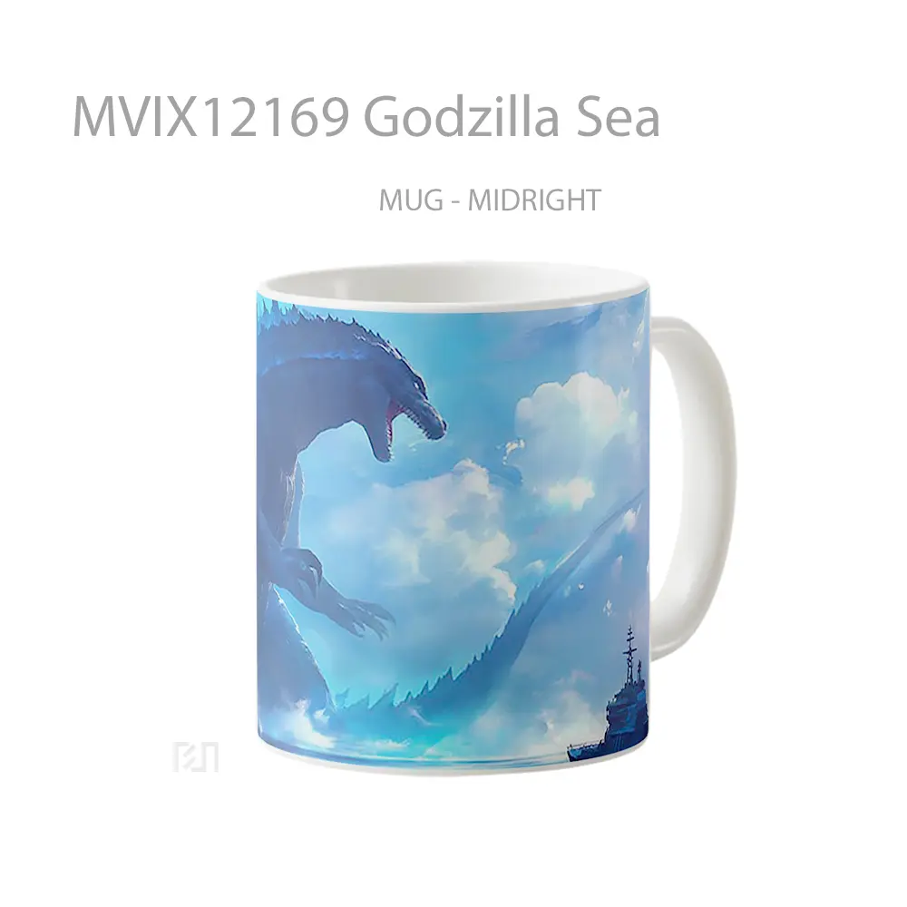 Mug Godzilla Sea Hadiah Lucu dan Menarik - All-side / Desain