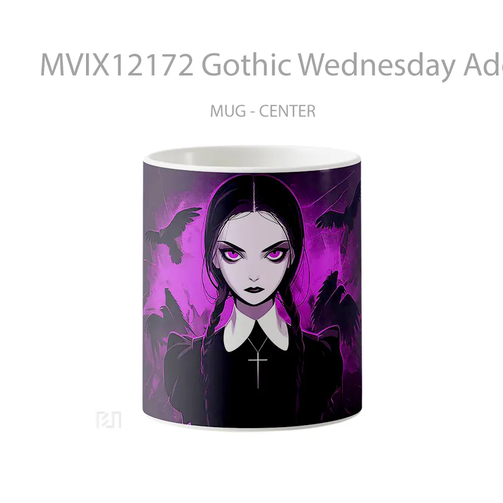 Mug Gothic Wednesday Addams Ravens Violet Aura Mug Aesthetic Koleksi Spesial