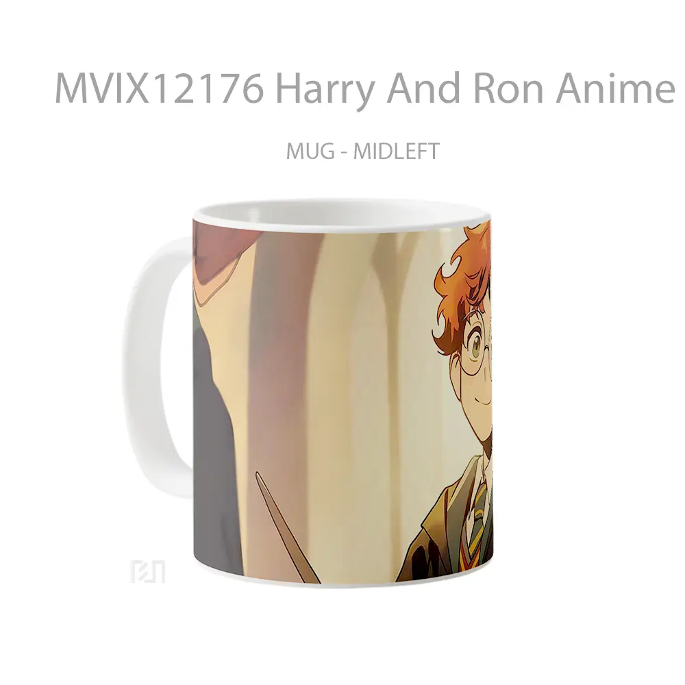 Mug Harry And Ron Anime Style Hogwarts Gelas Keramik Koleksi Anime - All-side / Desain