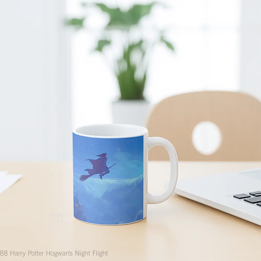 Mug Harry Potter Hogwarts Night Flight Gelas Keramik Desain Unik - All-side / Desain
