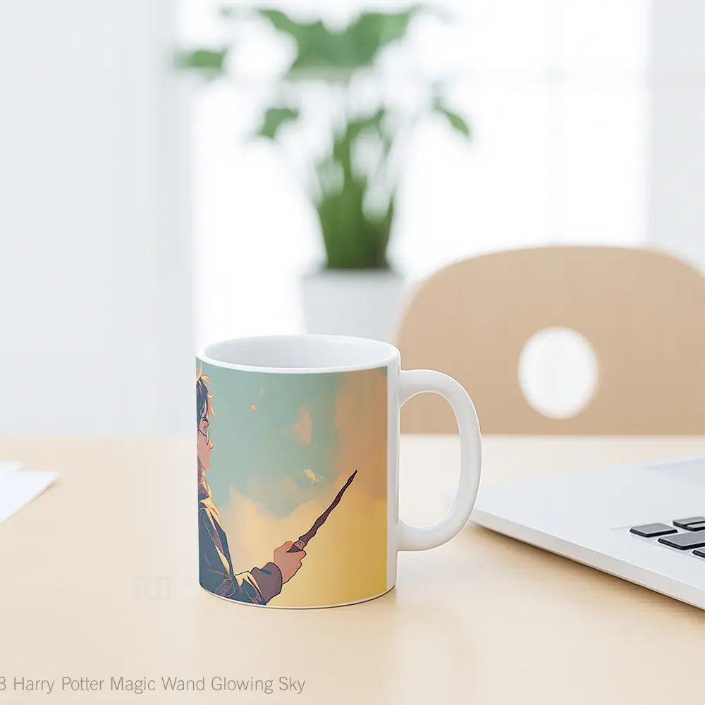Mug Harry Potter Magic Wand Glowing Sky Gelas Keramik Desain Unik - All-side / Desain