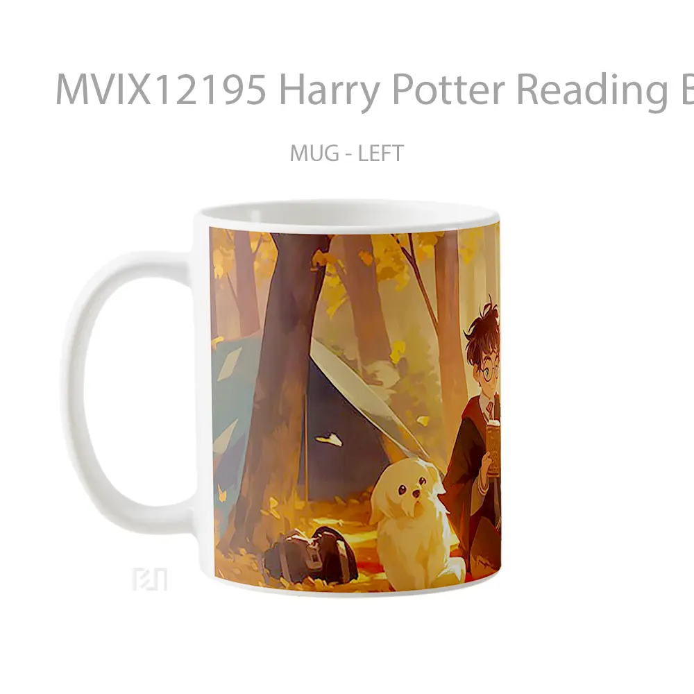 Mug Harry Potter Reading Book Art Mug Aesthetic Koleksi Spesial - All-side / Desain