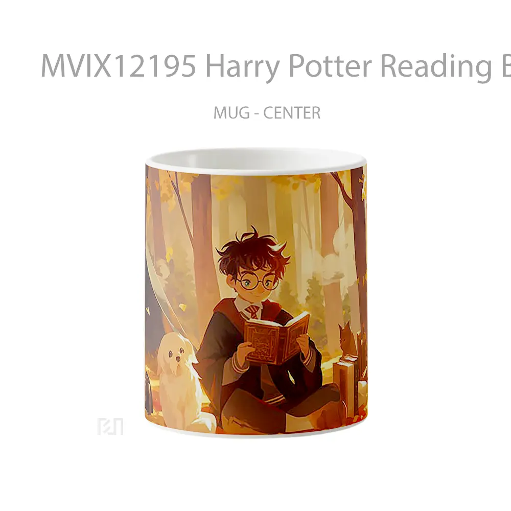 Mug Harry Potter Reading Book Art Mug Aesthetic Koleksi Spesial