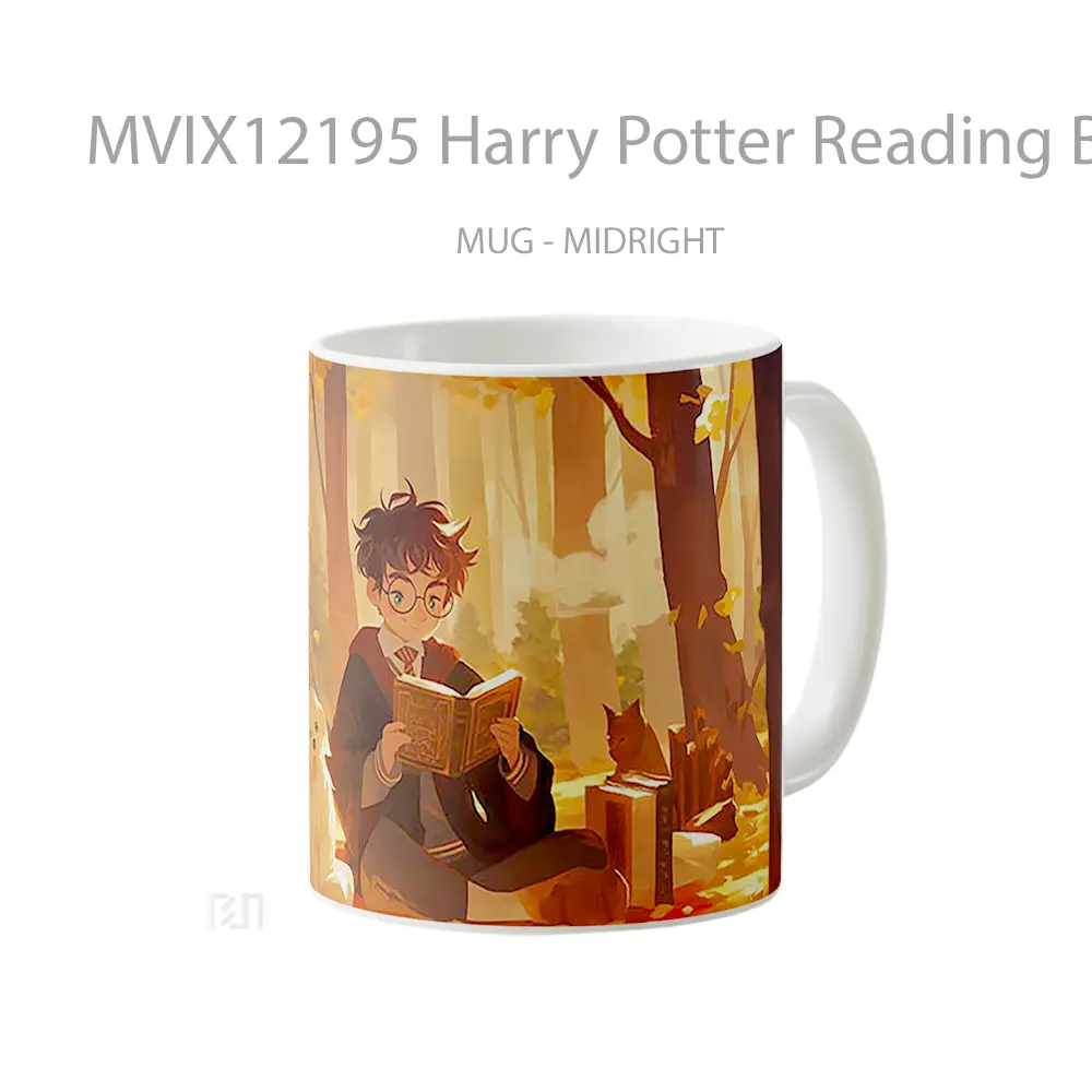 Mug Harry Potter Reading Book Art Mug Aesthetic Koleksi Spesial - All-side / Desain