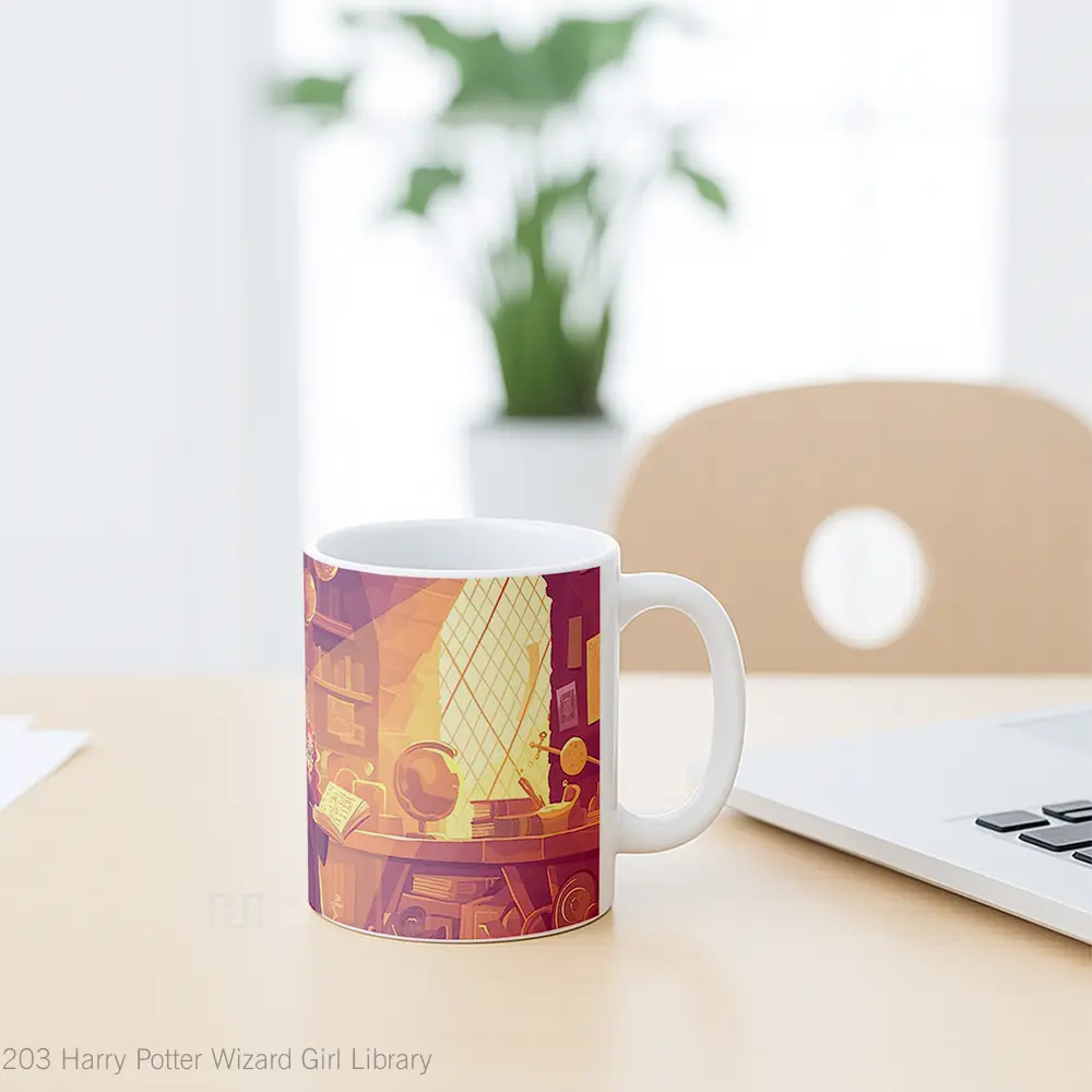 Mug Harry Potter Wizard Girl Library Koleksi Mug Limited Edition - All-side / Desain